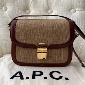 A.P.C. Grace Small Shoulder Bag in Brown and Natural